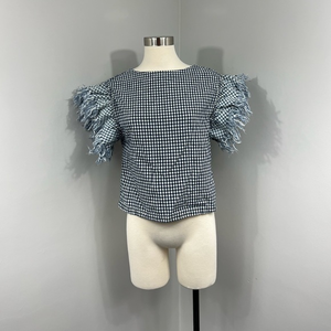 Fathers Daughter Checkered Frayed‎ Blouse